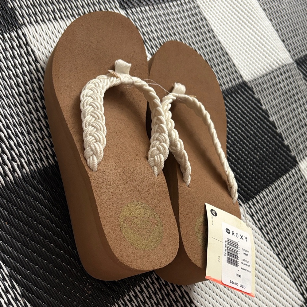 Roxy Women's Sandals with Braided Cream Straps